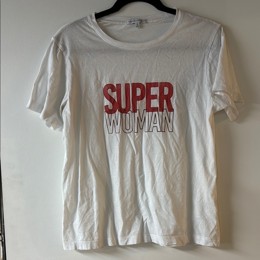 Rebecca Minkoff White and Red Short Sleeve Tee